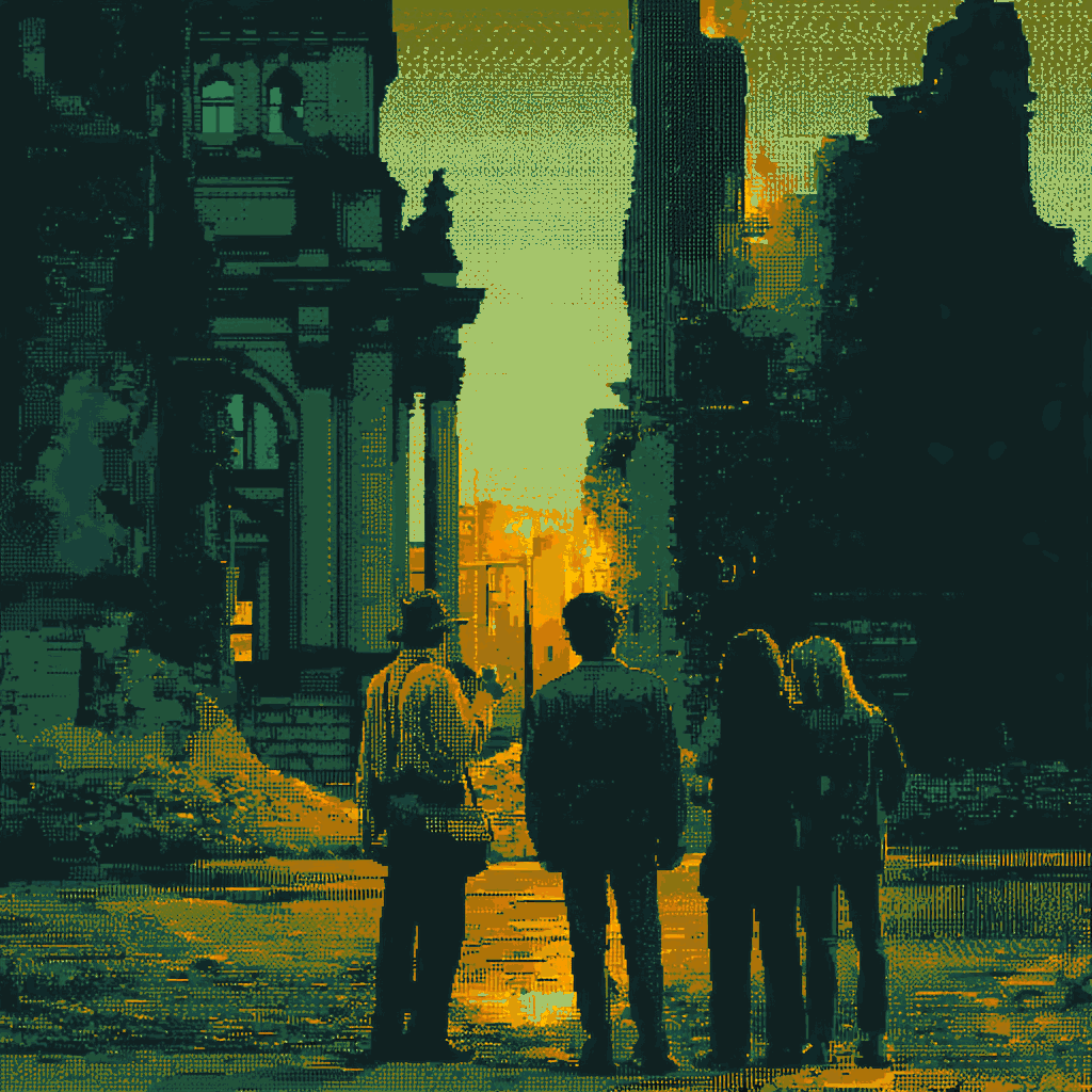 History tours — visitors at a ruined monument